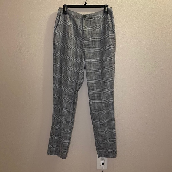 Gray Check Slim Leg Trousers - Picture 3 of 6